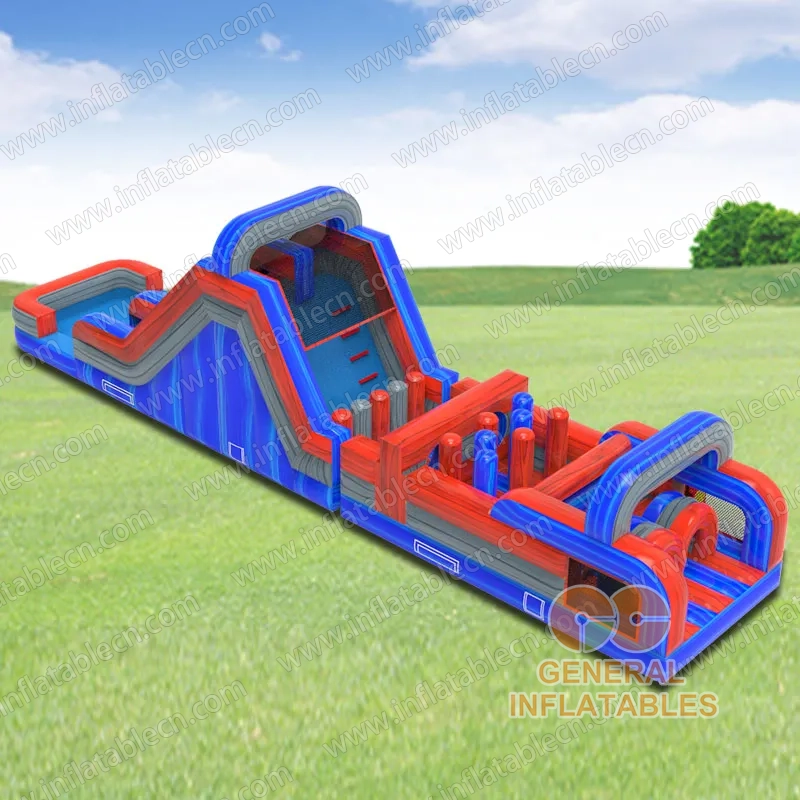 GO-218 Red/blue marble wet/dry obstacle with inflated pool